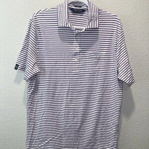 Polo Golf Ralph Lauren Polo Shirt Adult Medium Striped Stretch Lisle Mens